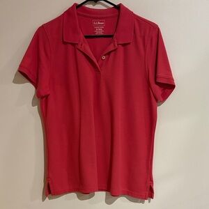 L.L. Bean Women's Classic Red Short Sleeve Polo